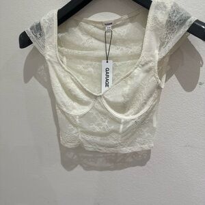 Garage Women's White Lace Blouse
